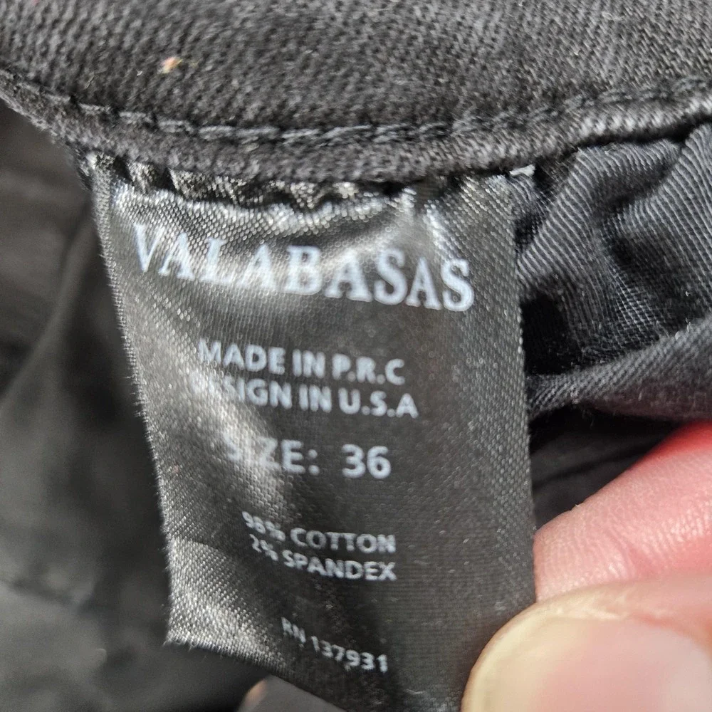Valabasas Pants Mens 37x35 (36 Tag) Black Cargo Denim Bootcut Streetwear
